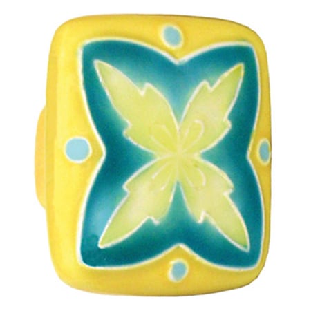 Lg Sq Yellow And Teal Inchx Inch Design